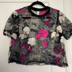 Sheer floral top